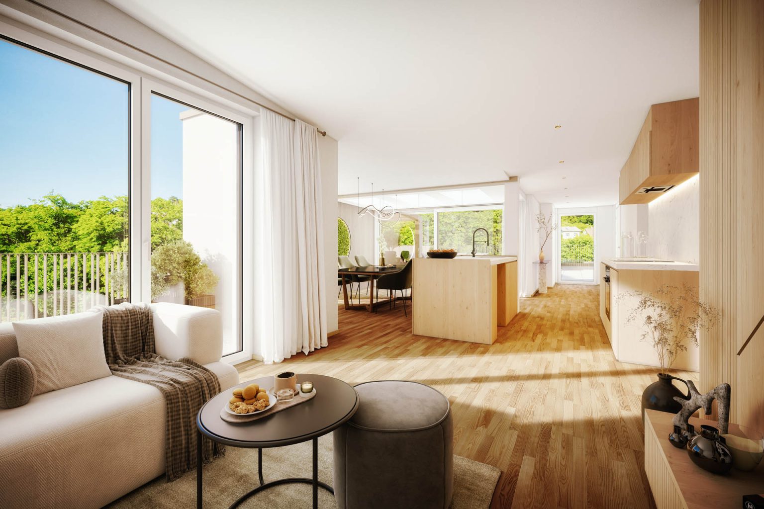 3D-Visualisierung Mehrparteienhaus Wien Hüttelbergstraße