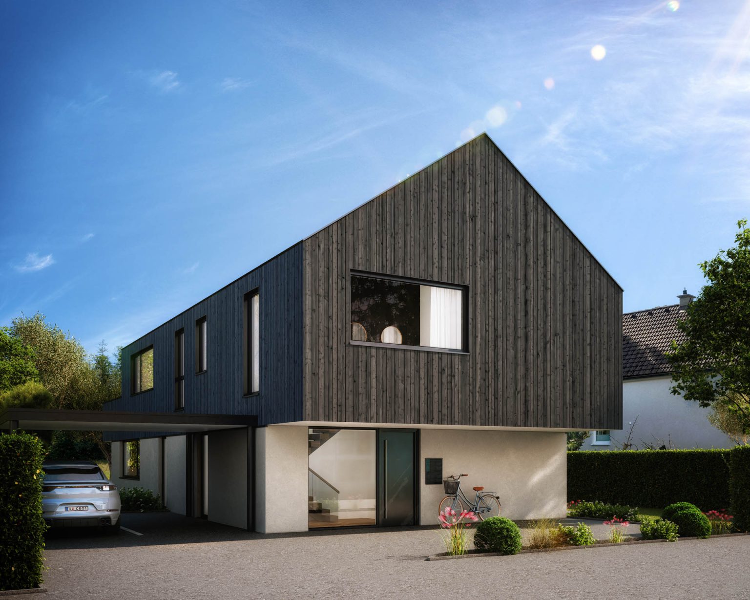 3D-Visualisierung Mehrparteienhaus Fischhornstraße Salzburg Gebäude