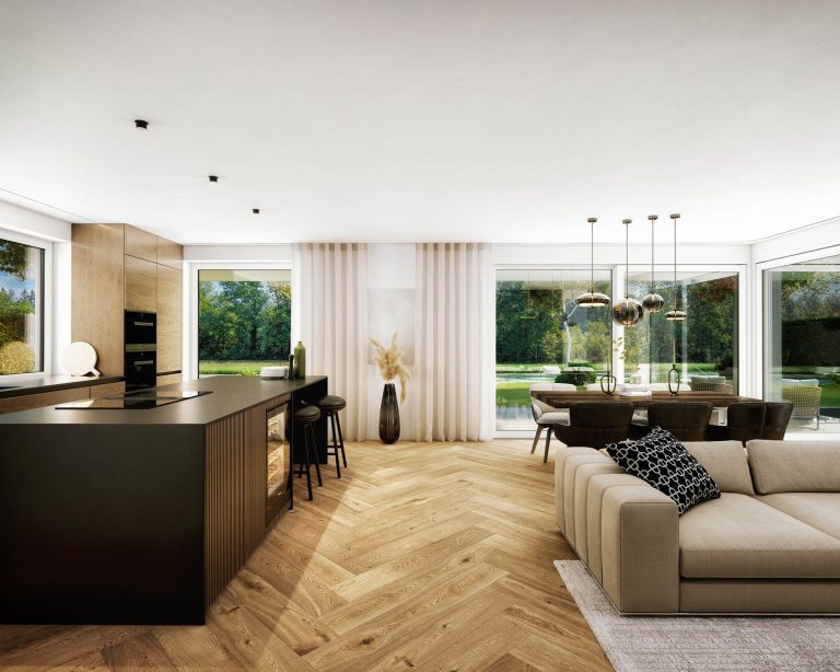 3D-Visualisierung Mehrparteienhaus Fischhornstraße Salzburg Wohnung