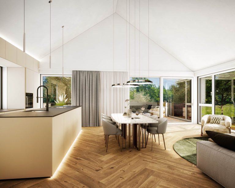 3D-Visualisierung Mehrparteienhaus Fischhornstraße Salzburg Wohnung