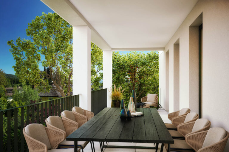 AssetX Kreuzbergpromenade Terrasse Obergeschoss Sonnenliegen Bergblick Lounge